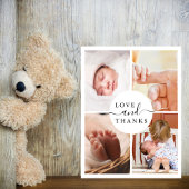 Chic Modern 4 foto Baby shower dank u Briefkaart