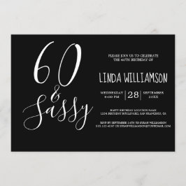 Chic Modern 60 Sassy Zwart Wit 60ste Verjaardag Kaart