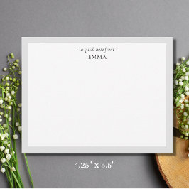Chic Modern 'A Quick Note from'-briefkaart Notitiekaartje