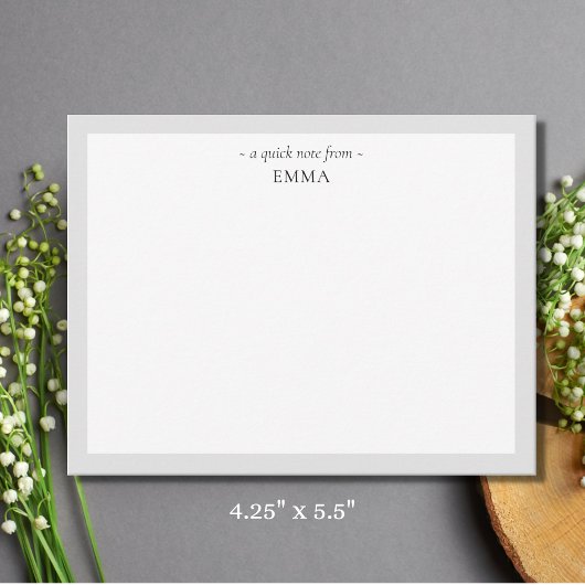 Chic Modern 'A Quick Note from'-briefkaart Notitiekaartje