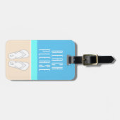 Chic Modern Abstract Beach Gelieve Monogram Reizen Bagagelabel (Voorkant horizontaal)