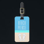 Chic Modern Abstract Beach Gelieve Monogram Reizen Bagagelabel<br><div class="desc">Beach Please Modern Abstract Color Block Monogram Travel Bagagelabels - Alle tekst kan worden gewijzigd of verwijderd. Deze sjabloon biedt voldoende opties om contactgegevens weer aan te passen aan uw voorkeuren. Elegant en minimalistisch zand, zee en een door de hemel geïnspireerd design zijn een paar eenvoudige monogrammed teenslippers op het...</div>
