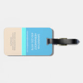 Chic Modern Abstract Beach Gelieve Monogram Reizen Bagagelabel (Achterkant horizontaal)