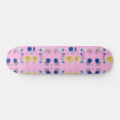 Chic Modern abstracte bloemen op roze Persoonlijk Skateboard (Horizontaal)