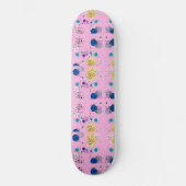 Chic Modern abstracte bloemen op roze Persoonlijk Skateboard (Voorkant)