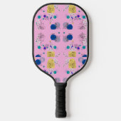 Chic Modern abstracte bloemen op roze Pickleball Paddle (Voorkant)