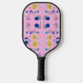 Chic Modern abstracte bloemen op roze Pickleball Paddle (Achterkant)