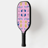 Chic Modern abstracte bloemen op roze Pickleball Paddle (Links)