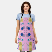 Chic Modern abstracte bloemen op roze Schort (Gedragen)