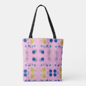 Chic Modern abstracte bloemen op roze Tote Bag (Achterkant)