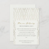 CHIC MODERN ART DECO SILVER IVORY WEDDING GEGEVENS INFORMATIEKAARTJE (Voorkant / Achterkant)