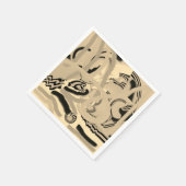 Chic Modern Art Taupe Black Cocktail Paper Napkins Servetten (Hoek)