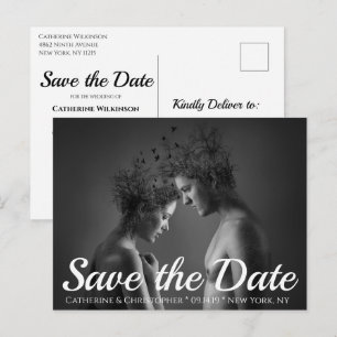 Chic Modern Artistic Save the Date Photo Wedding Briefkaart
