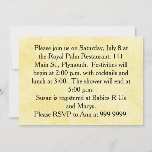 Chic Modern Baby shower Invitation Nursery Kaart (Achterkant)