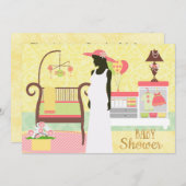 Chic Modern Baby shower Invitation Nursery Kaart (Voorkant / Achterkant)