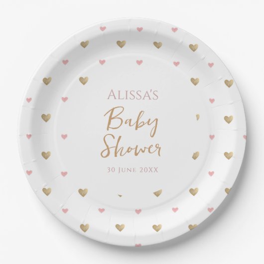 Chic Modern Baby shower Papieren Bordje (Voorkant)