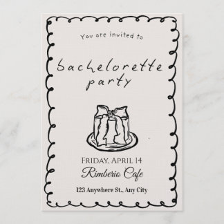 Chic Modern Bachelorette Party Invitation for Brid Kaart
