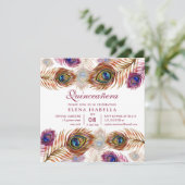 Chic Modern Baroque 15th Birthday Quinceanera Kaart (Staand voorkant)