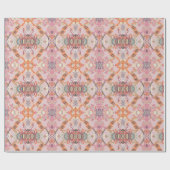 Chic Modern Baroque Patroon in Roze en Oranje Cadeaupapier (Vlak)