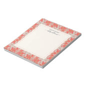 Chic Modern Baroque Pattern Red Oranje Ivory Notitieblok (Linkerzijde)