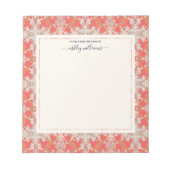 Chic Modern Baroque Pattern Red Oranje Ivory Notitieblok (Voorkant)