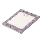 Chic Modern Baroque Pattern Roze Blauw Notitieblok (Linkerzijde)