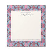 Chic Modern Baroque Pattern Roze Blauw Notitieblok (Voorkant)