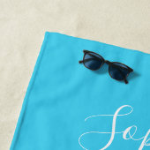 Chic Modern Beach Bruiloft Huwelijksreis Jubileum Strandlaken (In situ)