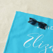 Chic Modern Beach Bruiloft Huwelijksreis Jubileum Strandlaken (In situ)