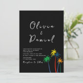 Chic Modern Beach Wedding Invitation Kaart (Staand voorkant)