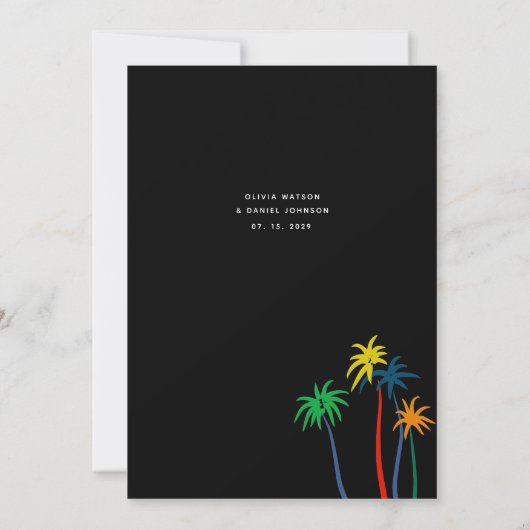 Chic Modern Beach Wedding Invitation Kaart (Achterkant)