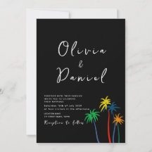 Chic Modern Beach Wedding Invitation