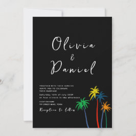 Chic Modern Beach Wedding Invitation Kaart