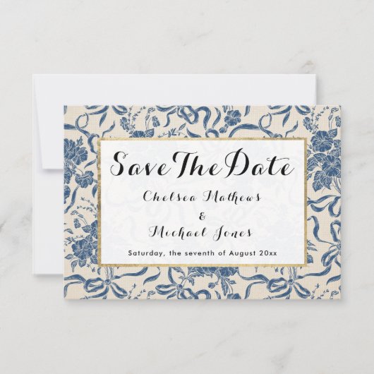 Chic Modern bevliegingspatroon Save The Date (Voorkant)