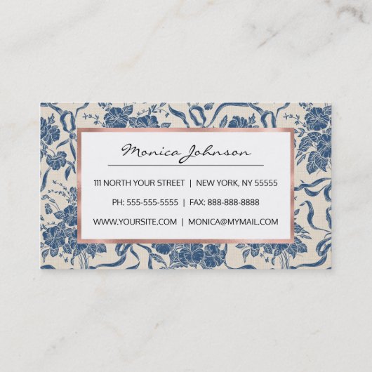 Chic Modern  bevliegingspatroon Visitekaartje (Achterkant)