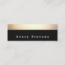 Chic Modern Black en Gold Striped Mini Visitekaartje