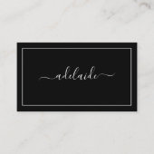 Chic Modern Black hair stylist script handtekening Visitekaartje (Voorkant)