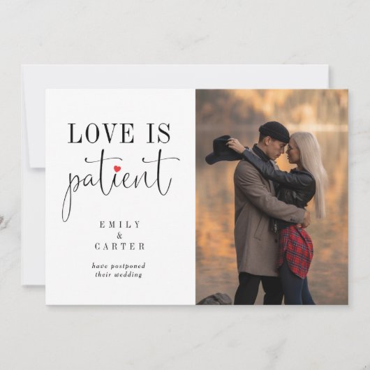 Chic Modern Black Love is PatiëntenTypografie Foto Kaart (Voorkant)