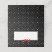 Chic Modern Black Polka Dot met Rood Lint Plaatskaartje (Buitenkant ongevouwen)