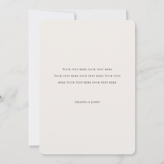 Chic Modern Black Script Custom Photo Wedding Bedankkaart (Achterkant)