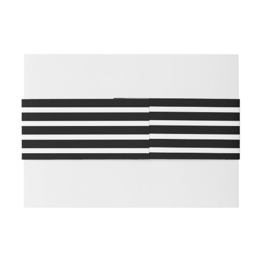 Chic Modern Black Stripes Patroon Uitnodigingen Wikkel (Achterkant Voorbeeld)