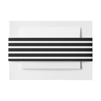 Chic Modern Black Stripes Patroon Uitnodigingen Wikkel