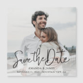 Chic Modern Black Typography Wedding Save the Date Magnetische Uitnodiging (Voorkant)