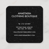 Chic Modern Black White Minimalist Glitter Galaxy Vierkante Visitekaartje (Achterkant)