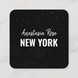 Chic Modern Black White Minimalist Glitter Galaxy Vierkante Visitekaartje