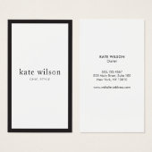 Chic Modern Black White Professional Visitekaartje (Voorkant /achterkant)