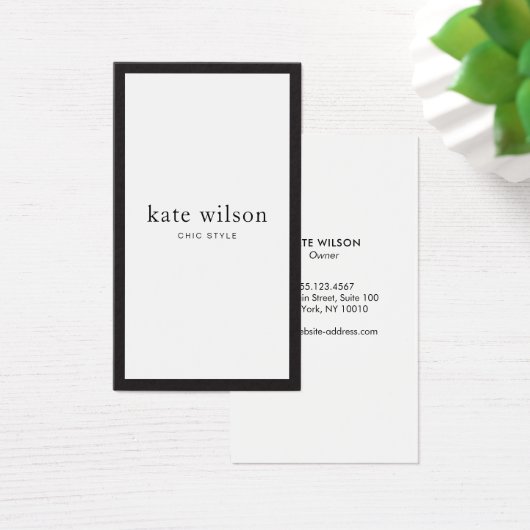 Chic Modern Black White Professional Visitekaartje (Bureau)