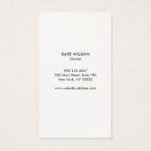 Chic Modern Black White Professional Visitekaartje (Achterkant)