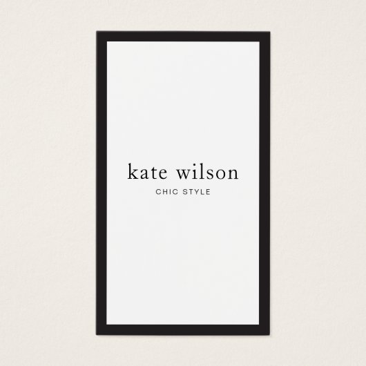 Chic Modern Black White Professional Visitekaartje (Voorkant)