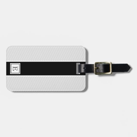 Chic Modern Black White Stripes Bagagelabel (Voorkant horizontaal)